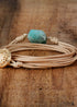 Boho Bracelet, Rope Wrap Bracelet, Blue Amazonite
